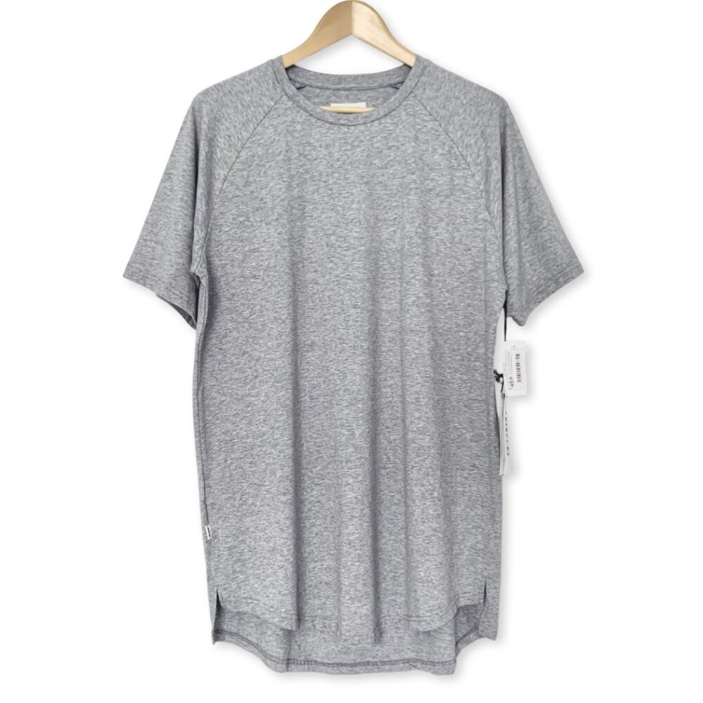 Fairplay Heather Grey Raglan Venice Short Sleeve T Shirt Tee Athleisure Classic - Picture 4 of 16